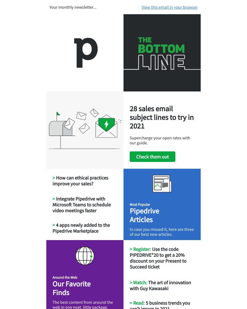 Pipedrive - The Bottom Line: January 2021 Edition