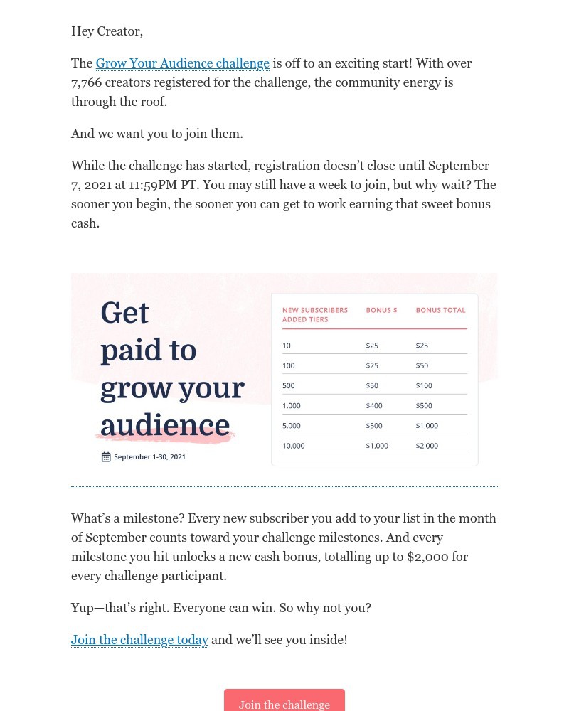 ConvertKit - The challenge is on. Sign up + start earning today!