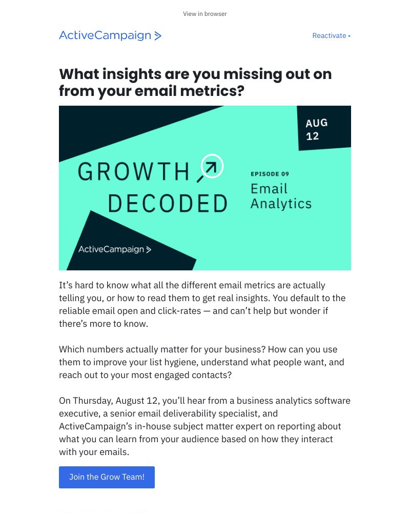 - The email metrics that matter for your business