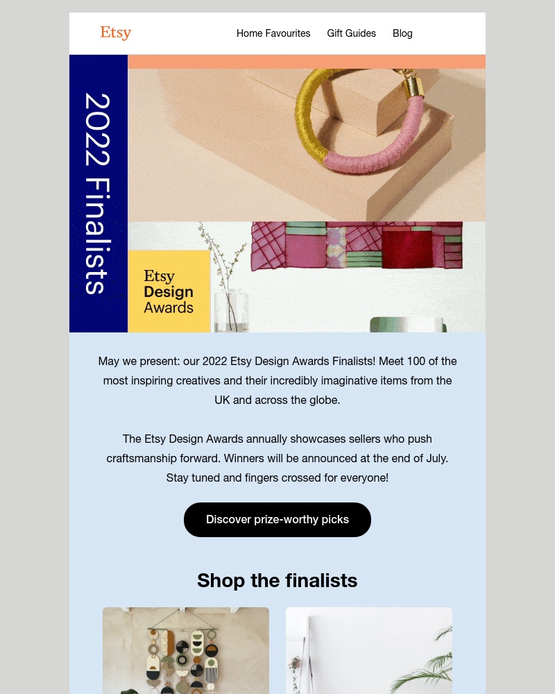 Etsy - The fabulous finalists…