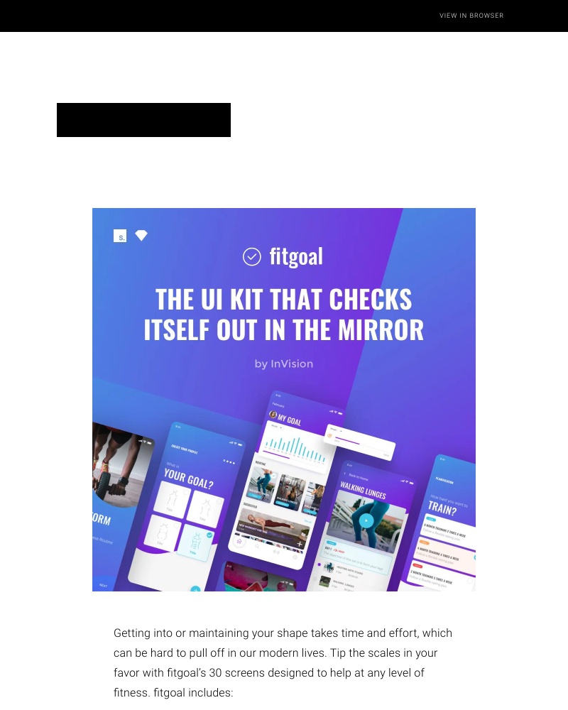 InVision - The fitgoal UI Kit is Here