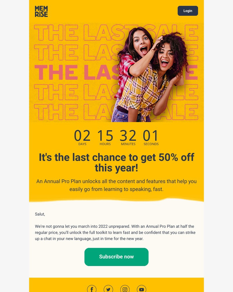 Memrise - The last sale of the year! 💸 Don't. Miss. Out.