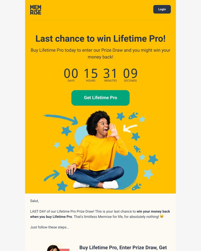 Memrise - The Lifetime Pro Prize Draw ends today! 😳