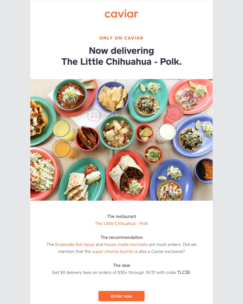  - The Little Chihuahua - Polk is now only on Caviar