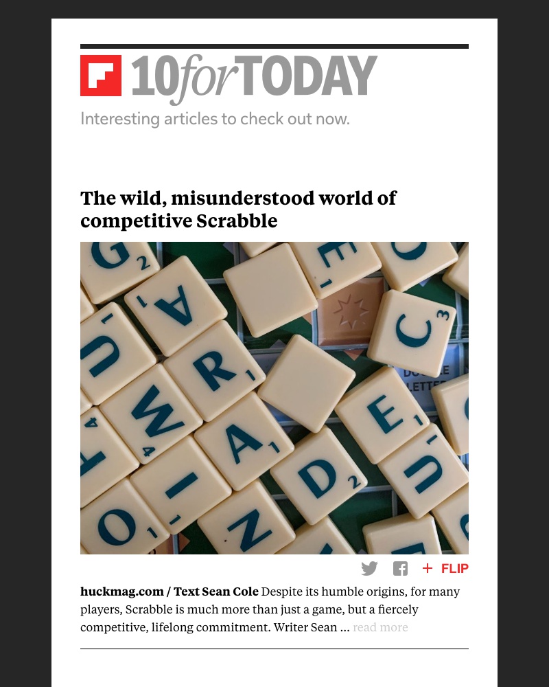 Flipboard - The misunderstood world of competitive Scrabble