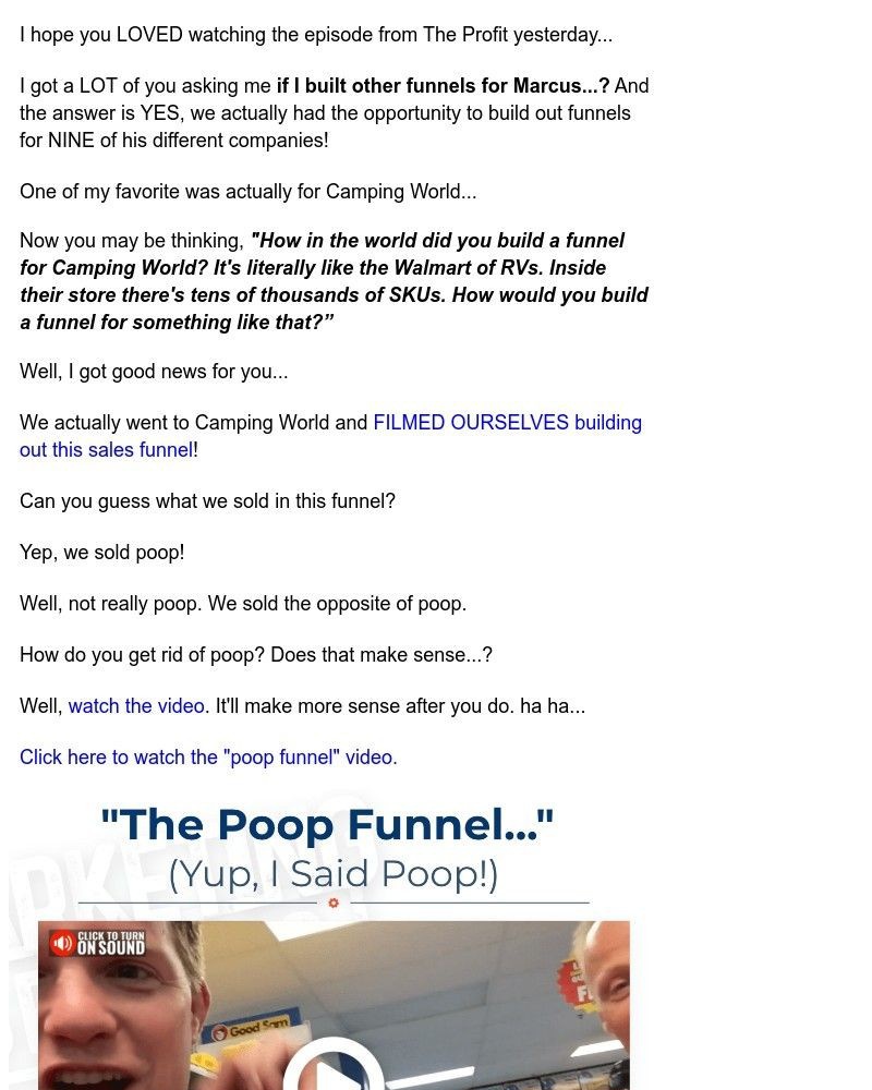 ClickFunnels - ...the poop funnel (yup, I said poop)