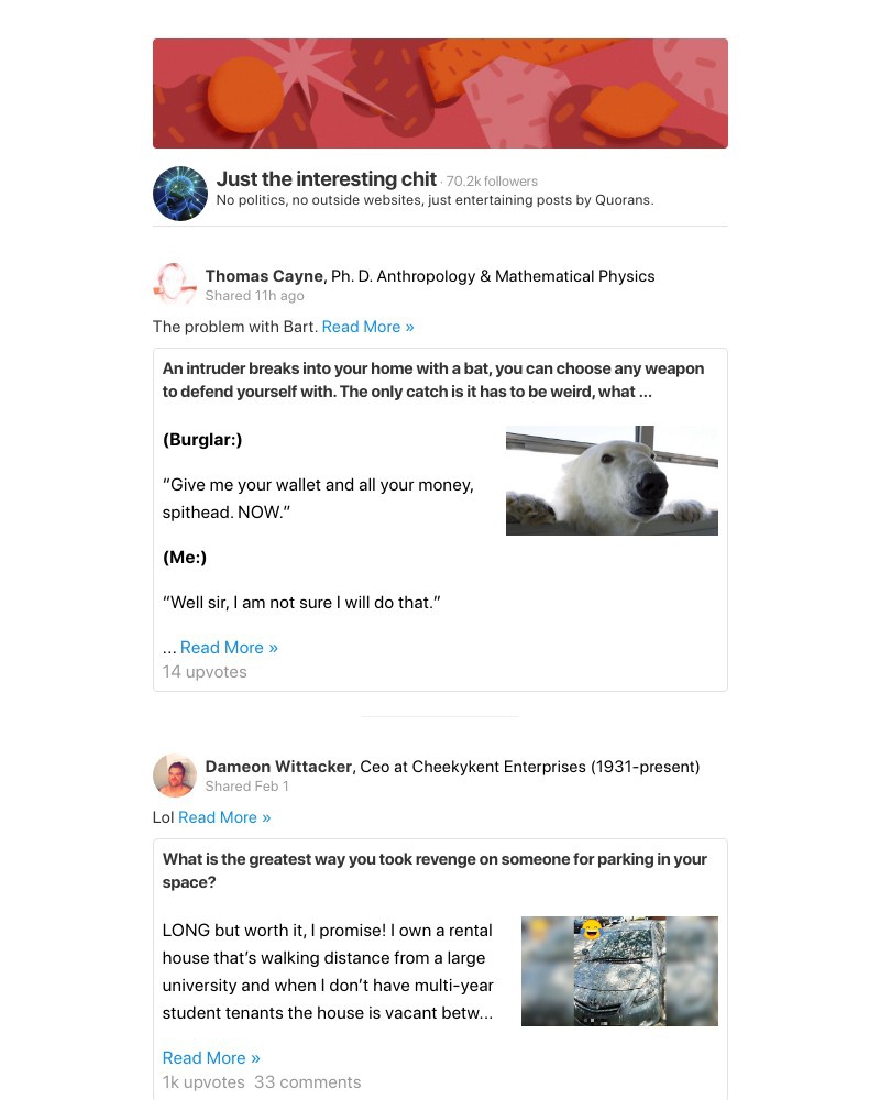 Quora - The problem with Bart. - An intruder breaks into your home with a bat, you can choose any weapon to defend yourself with. The only catch is it has ...