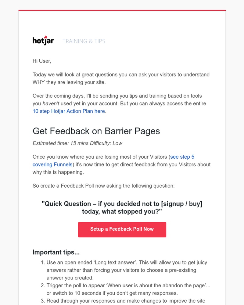 Hotjar - The right question to ask your abandoning visitors...