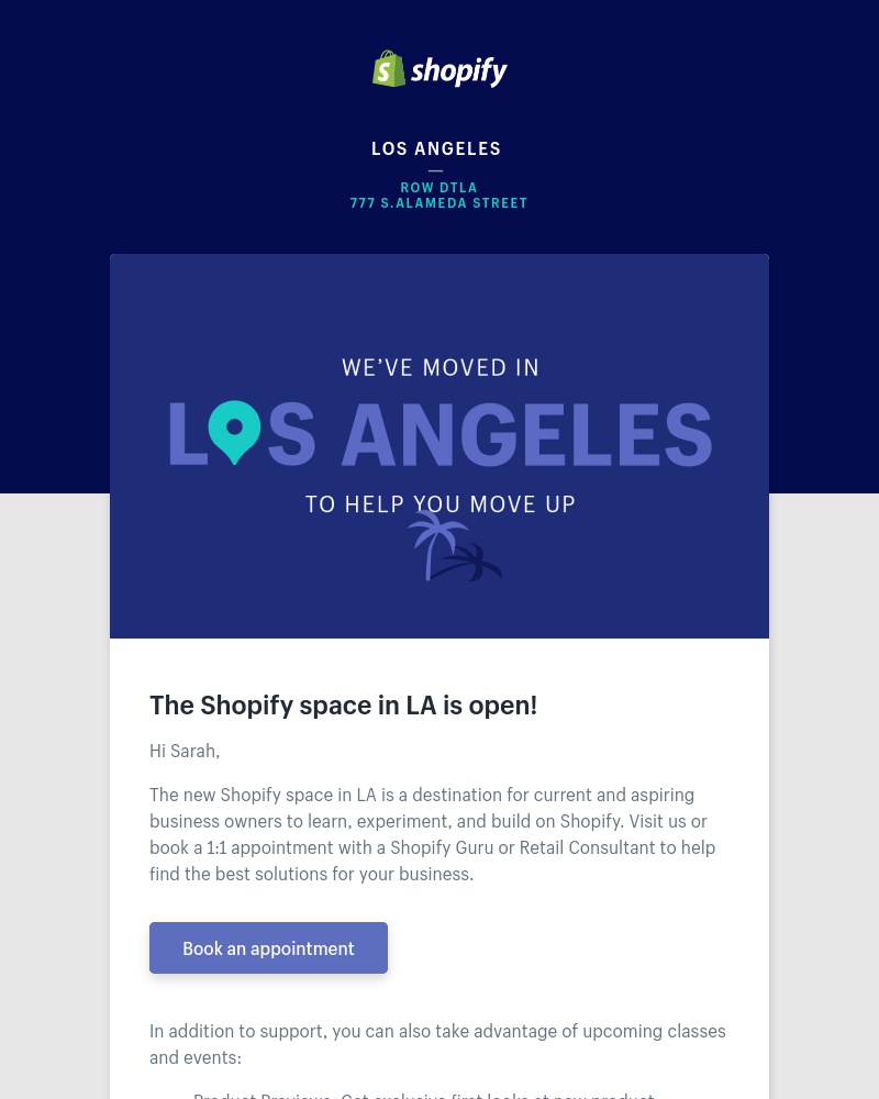 Shopify - 🌴The Shopify space in LA is open!