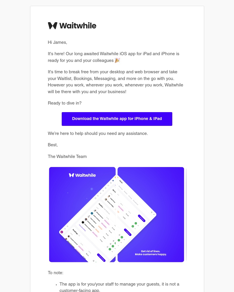Waitwhile - ✨ The Waitwhile iOS app is LIVE!
