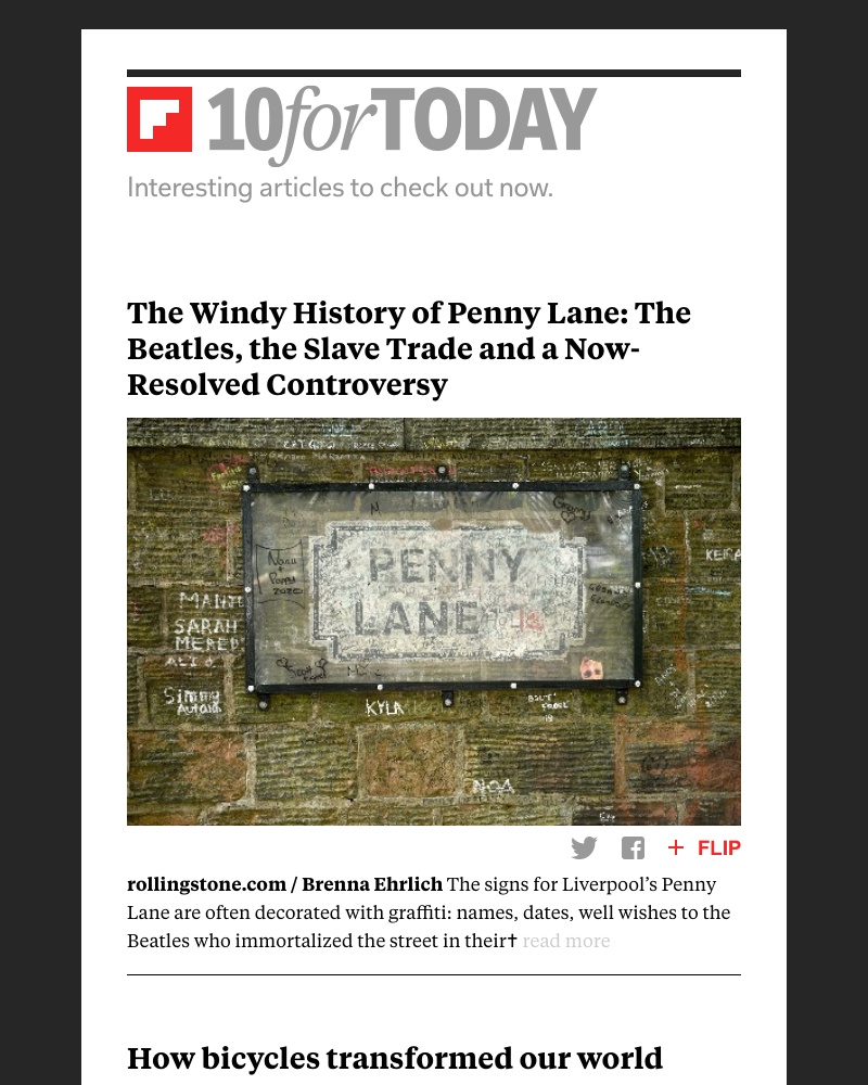 Flipboard - The windy history of Penny Lane