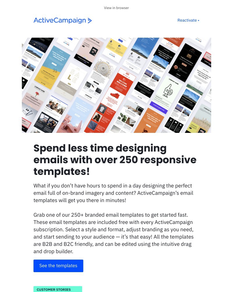  - There are now 250+ email templates to make your emails stand out!