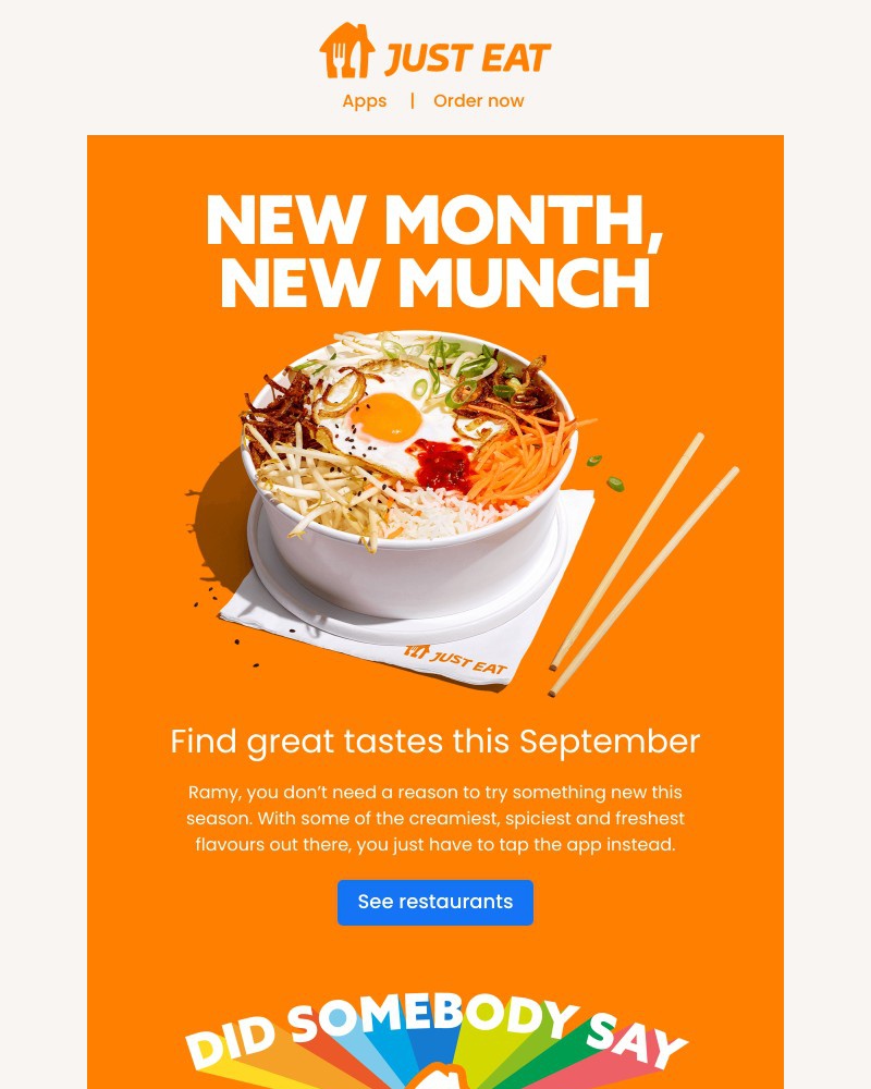 Just Eat - There’s a first for everything, Ramy 😉