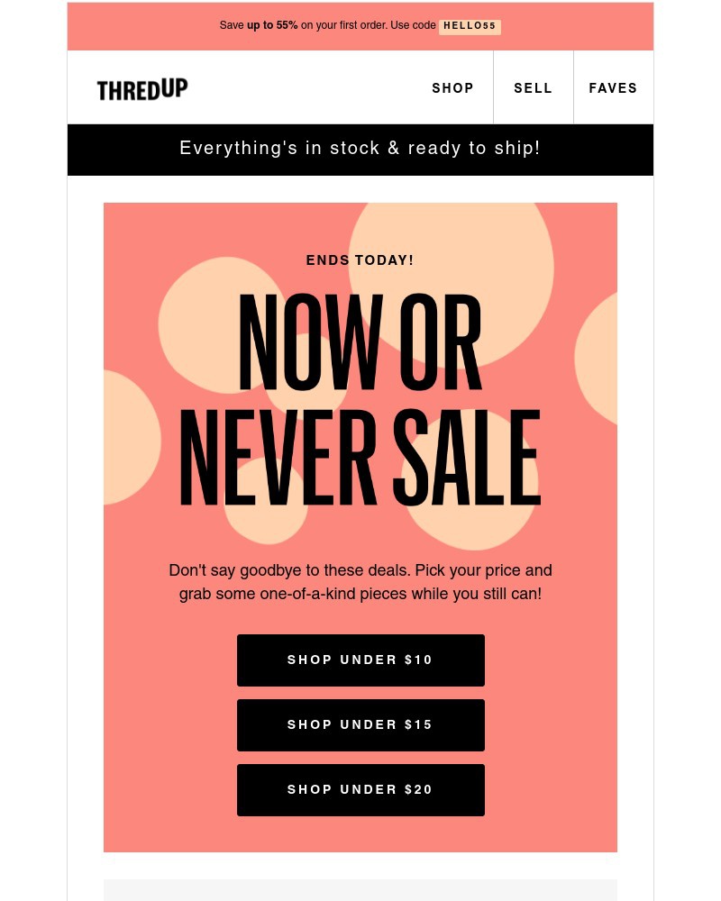 thredUP - 🛑: These markdowns are huuuge.
