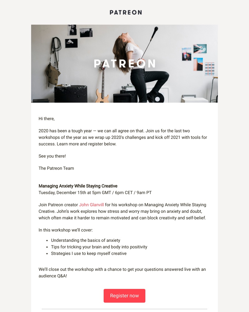 Patreon - These two workshops are here just in time to kick of 2021 planning!