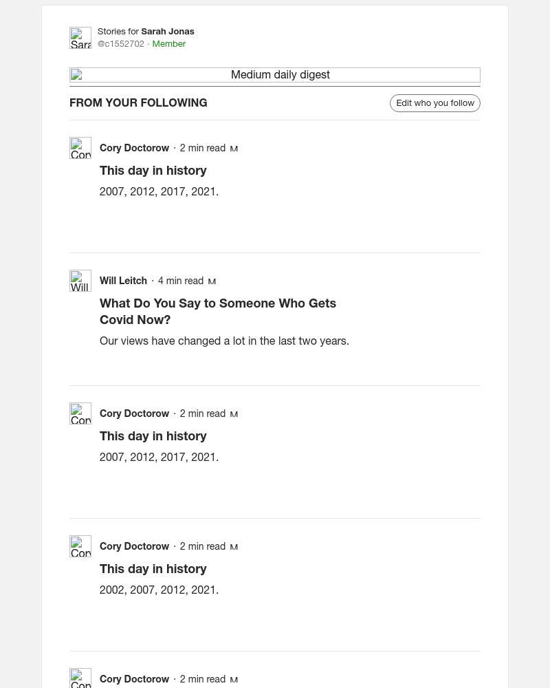 Medium - This day in history | Cory Doctorow