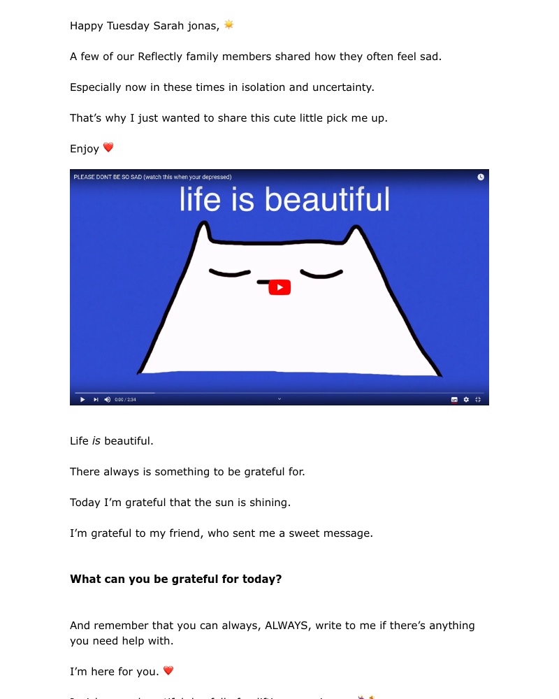 Reflectly - This made me smile 🥰 [Video]