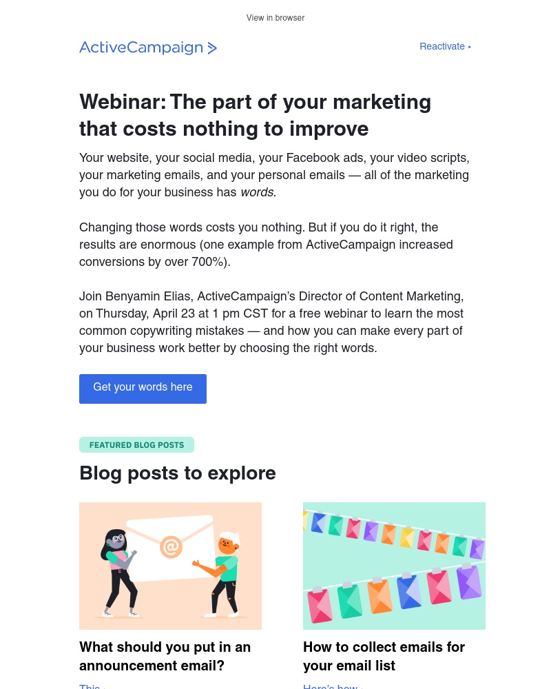  - This part of your marketing costs nothing to improve