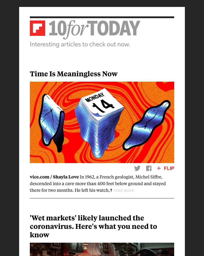 Flipboard - Time is meaningless now