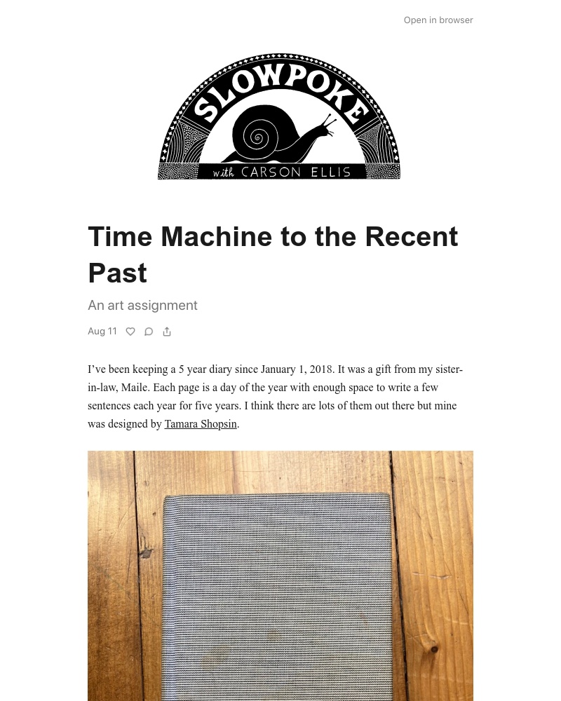 Substack - Time Machine to the Recent Past