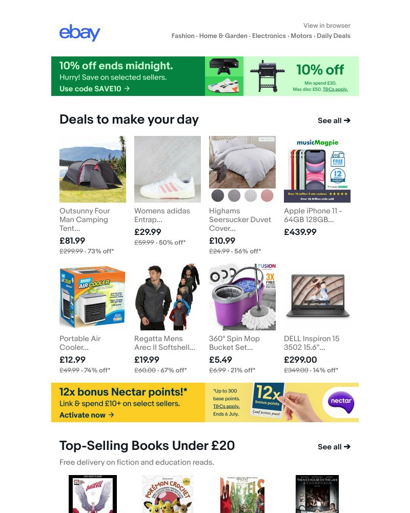 eBay - Time’s ticking for 10% off selected sellers