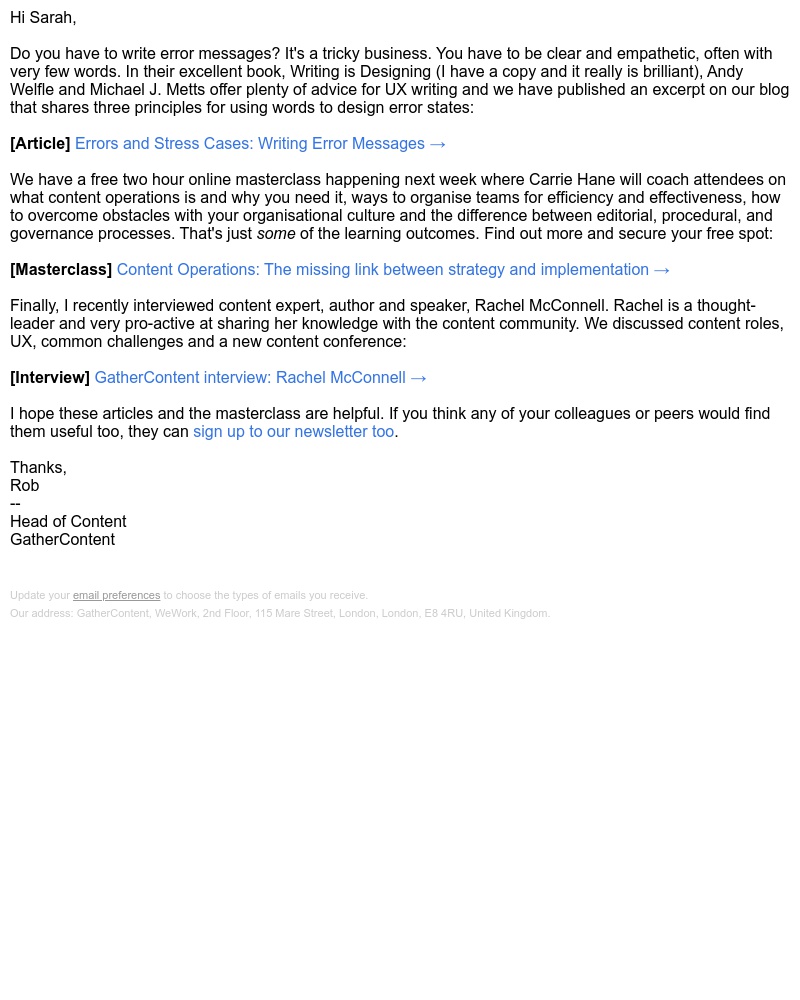 GatherContent - Tips for writing error messages [and a free content masterclass]