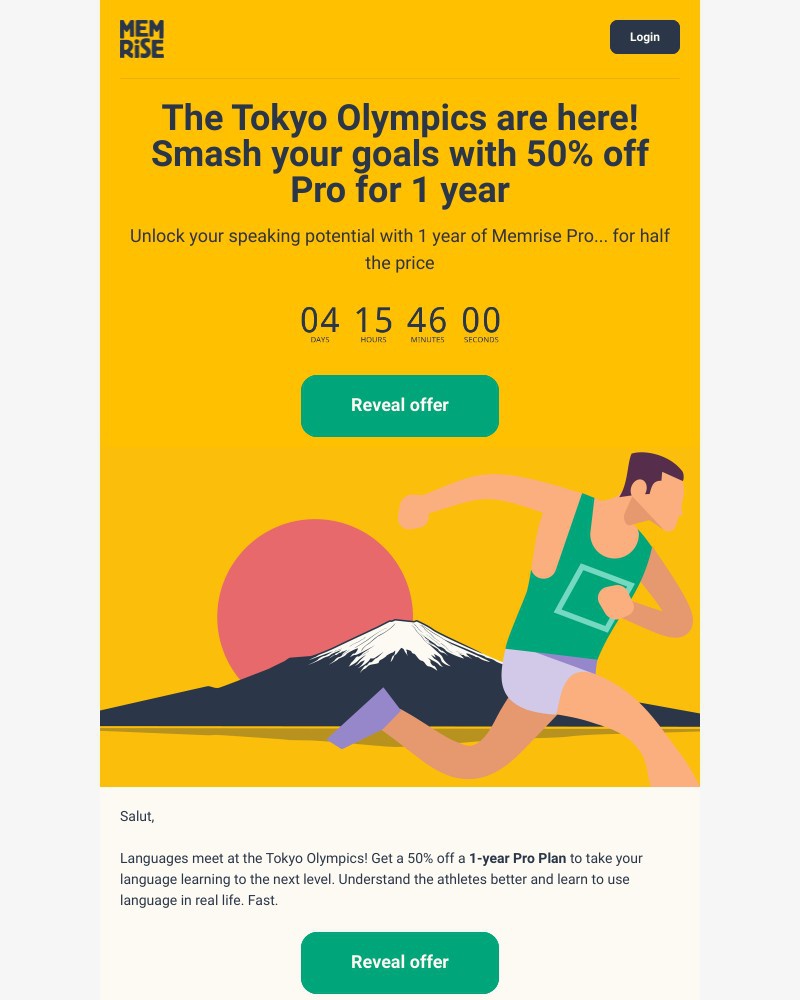 Memrise - To celebrate the Tokyo Olympics: Get 50% off Pro