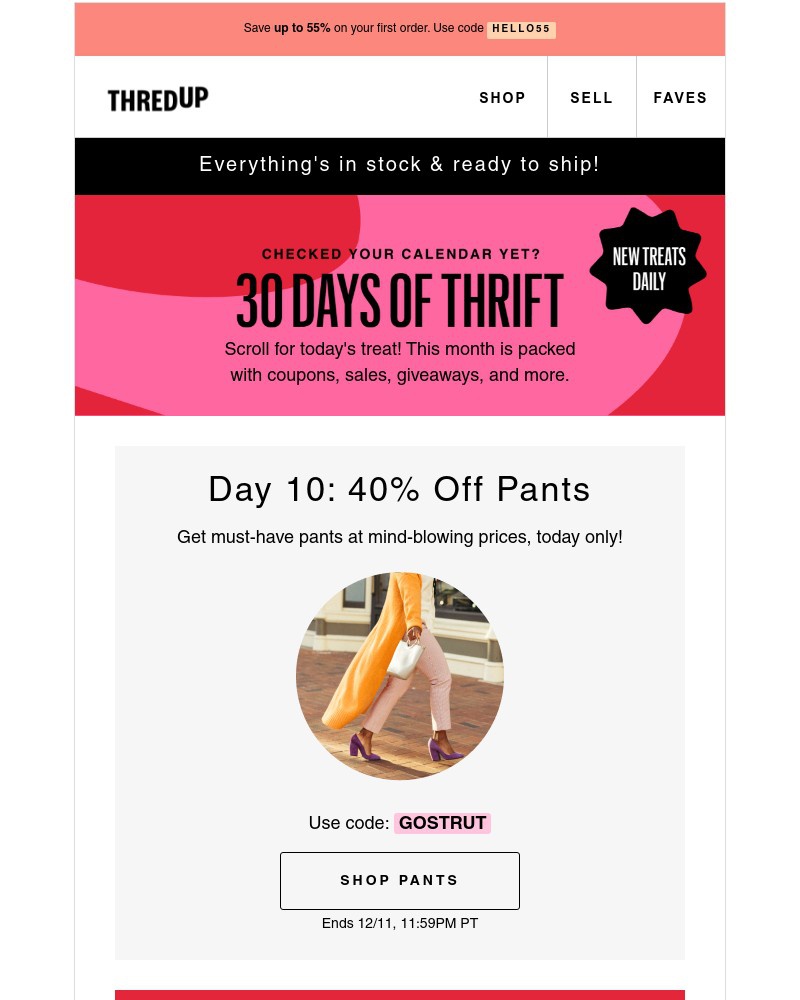 thredUP - TODAY ONLY: 40% off 👖✨