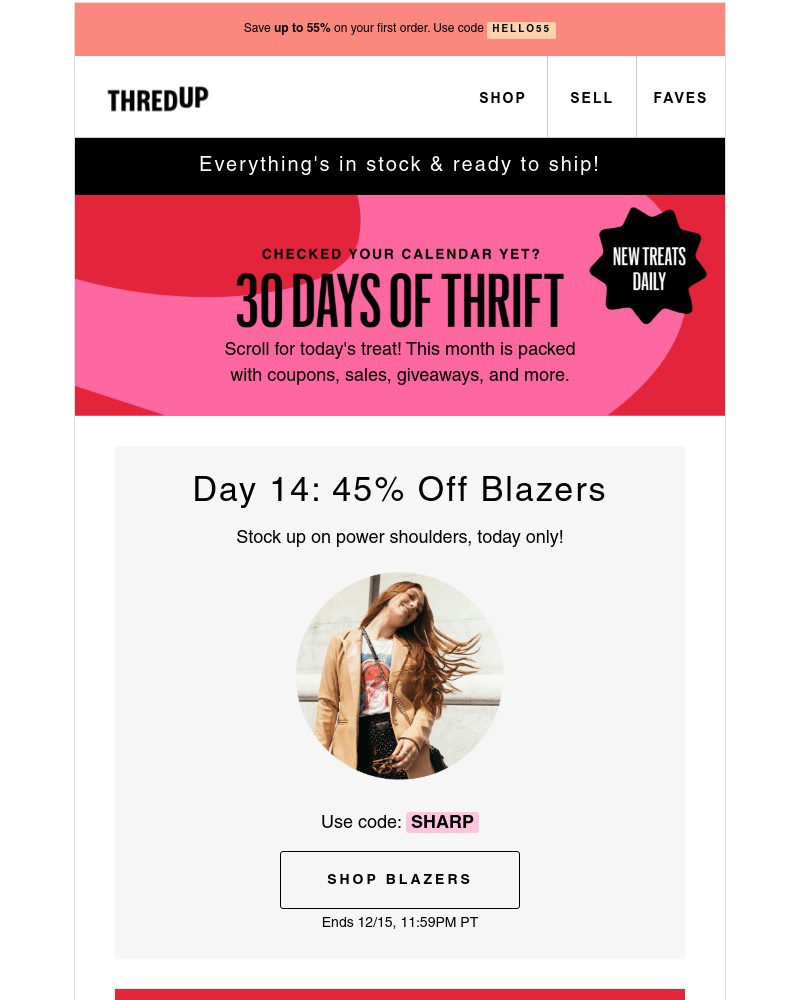 thredUP - TODAY ONLY: 45% off blazers⚡