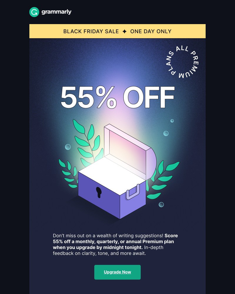 Grammarly - TODAY ONLY: 55% off all Premium plans