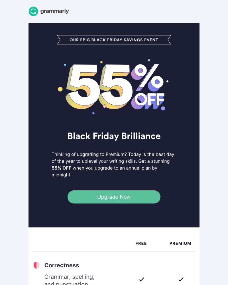 Grammarly - TODAY ONLY: 55% OFF an entire year of Premium goodness