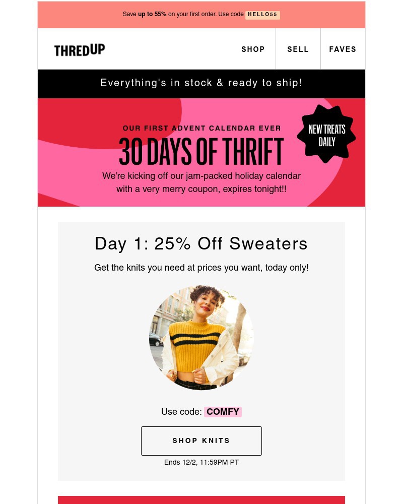 thredUP - TODAY’S TREAT: 25% off sweaters🧣