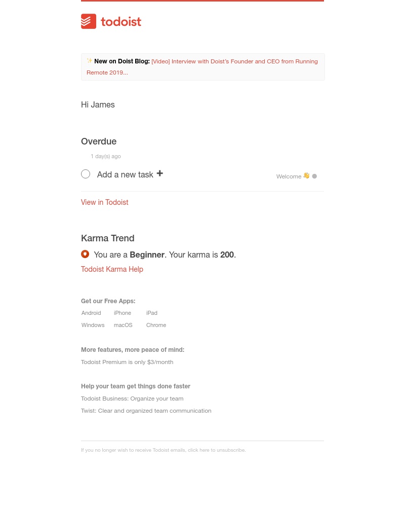 Accepting an invite on Todoist video screenshot