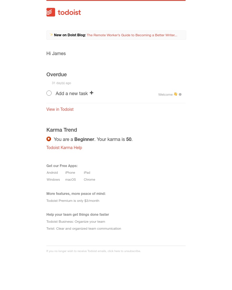 Todoist - Todoist Mar 19 (1 overdue)