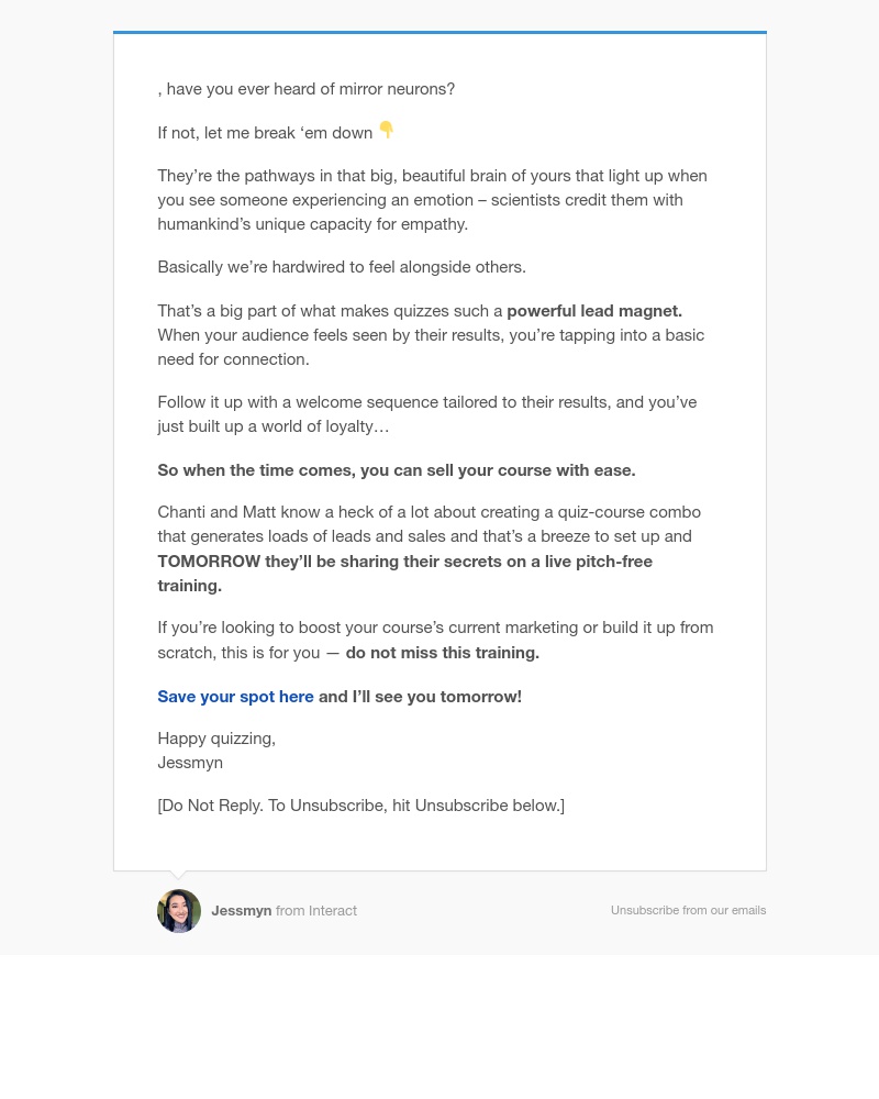 Interact - [Tomorrow!] Creating your quiz to attract and convert your ideal audience 👉