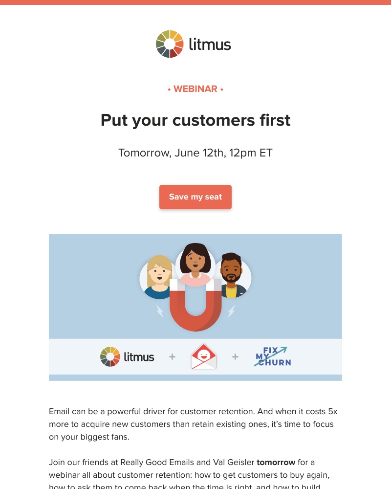Litmus - Tomorrow: Optimize your customer retention strategy