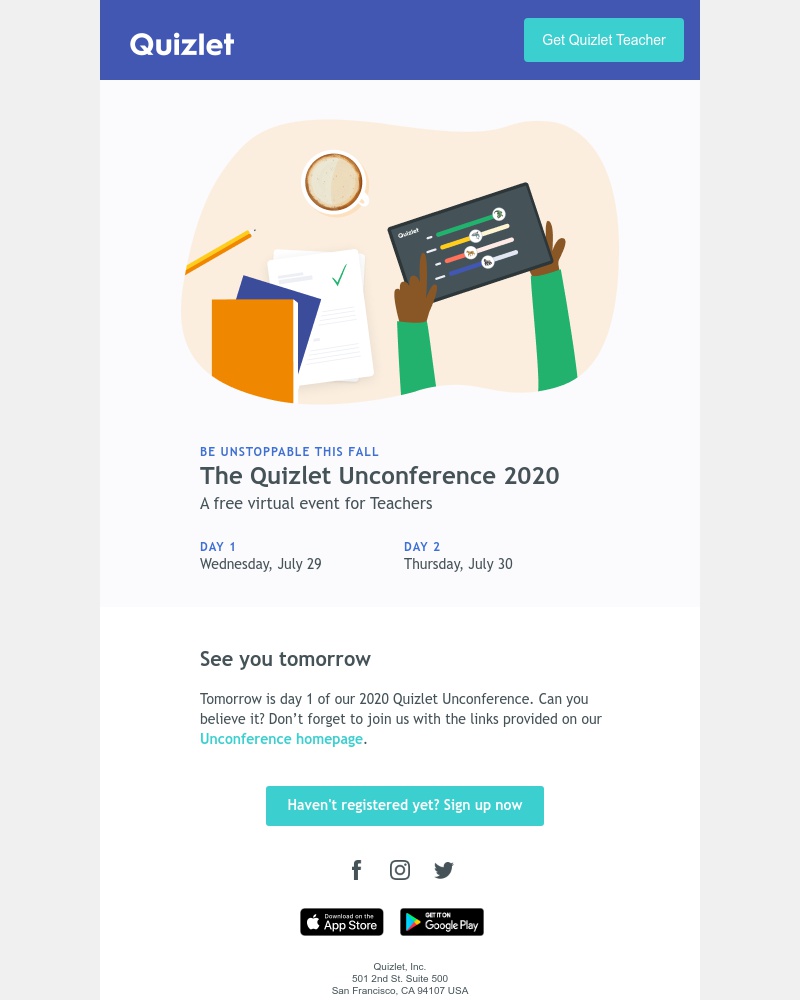 Teacher signup on Quizlet video screenshot