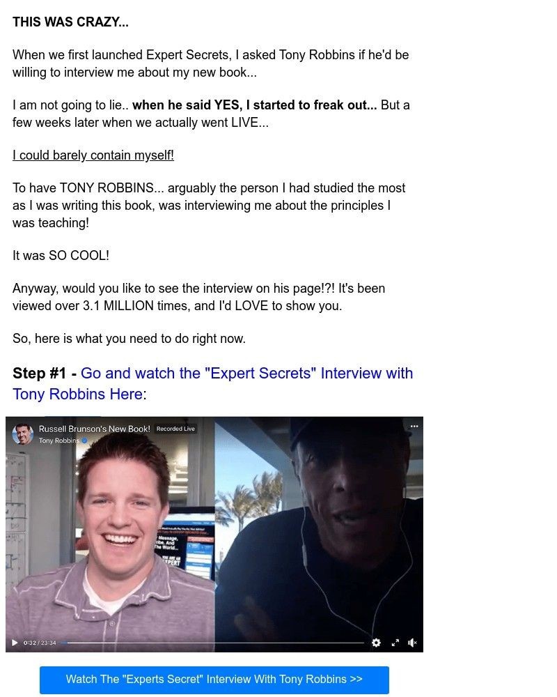 ClickFunnels - Tony Robbins said WHAT !?! (to 3.1 MILLION people...)