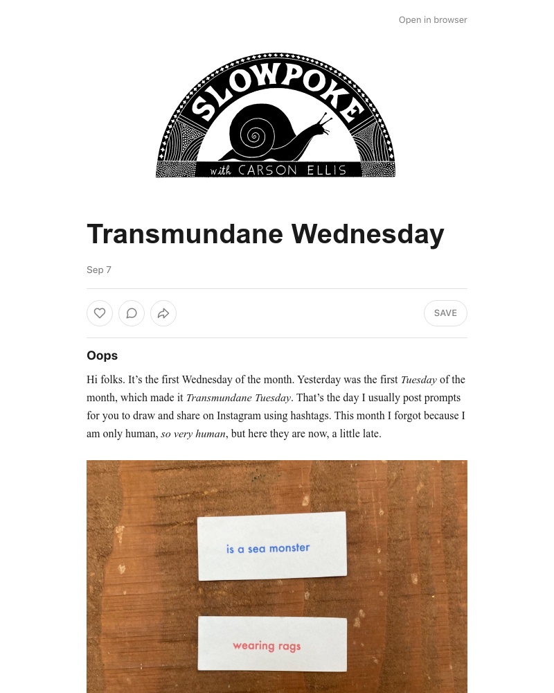 Substack - Transmundane Wednesday