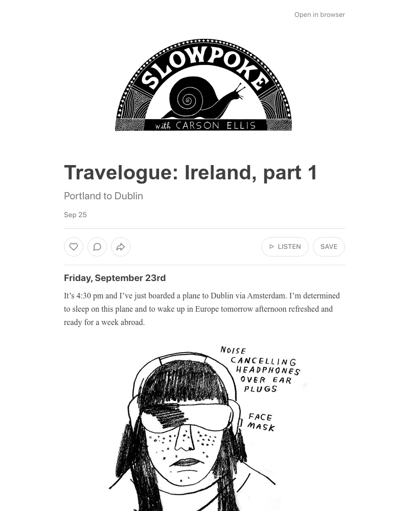 Substack - Travelogue: Ireland, part 1