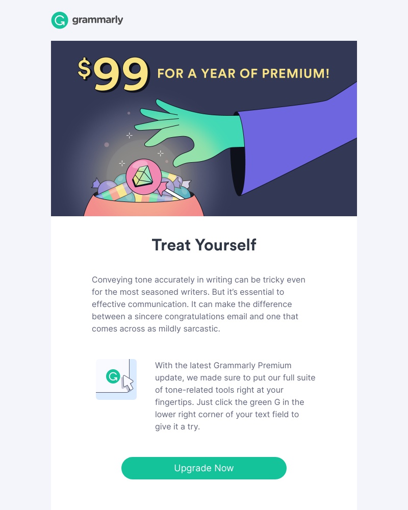 Grammarly - Treat yourself! Grab your $99 Premium plan today