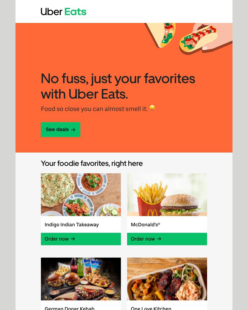Uber Eats - Treat yourself to something tasty today.