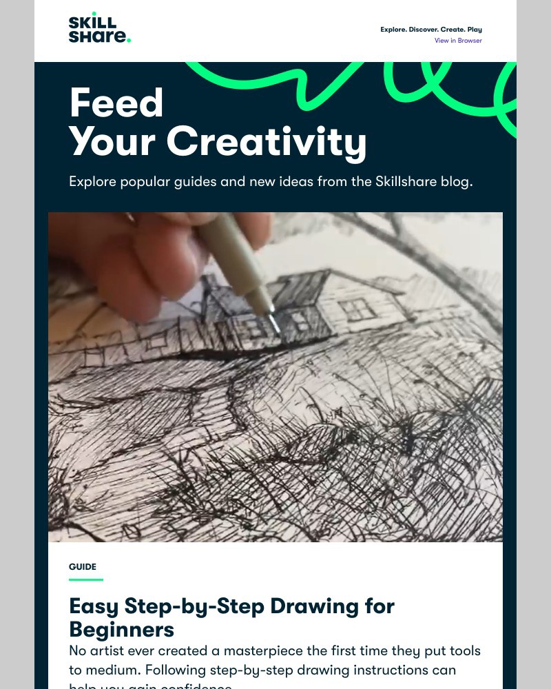 Skillshare - Trending on the Blog: Drawing Step-By-Step, How to Grow Your Brand, and More