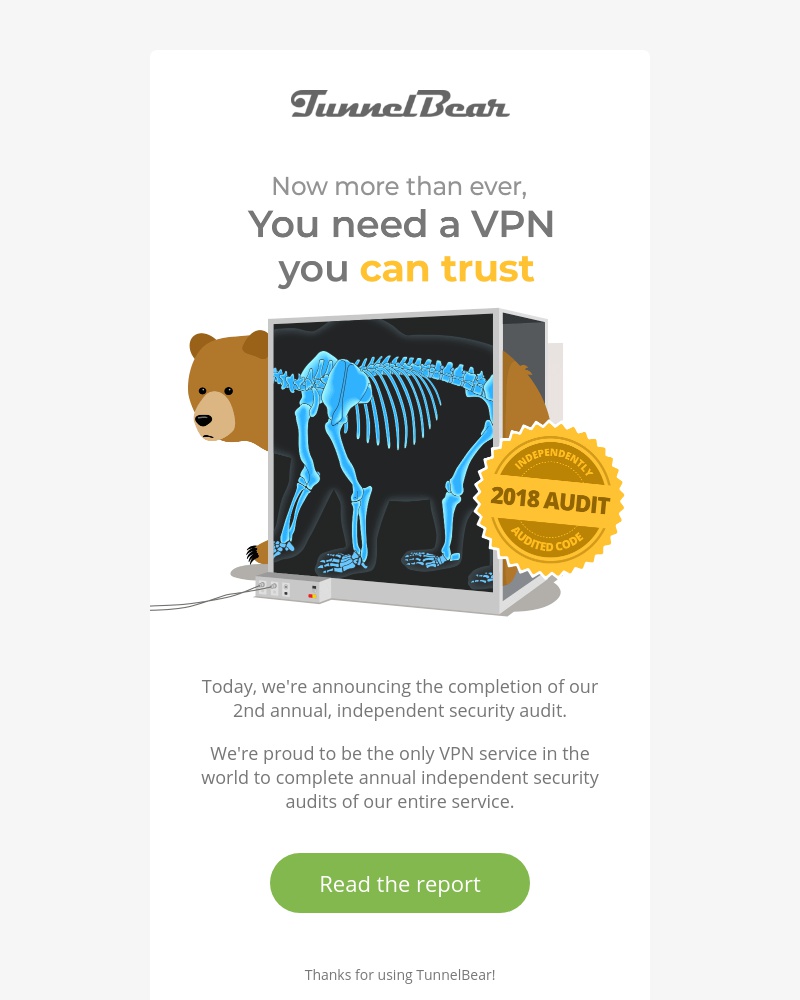  - TunnelBear Completes 2nd Annual Independent Security Audit