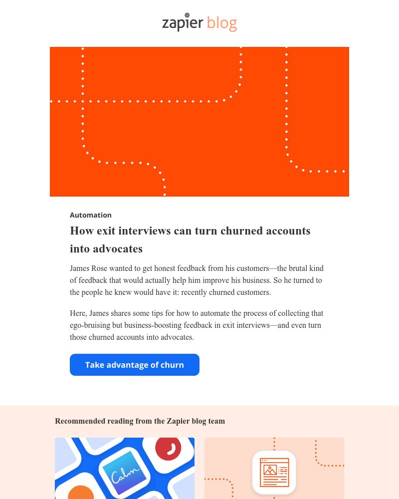 Zapier - Turn churned accounts into advocates