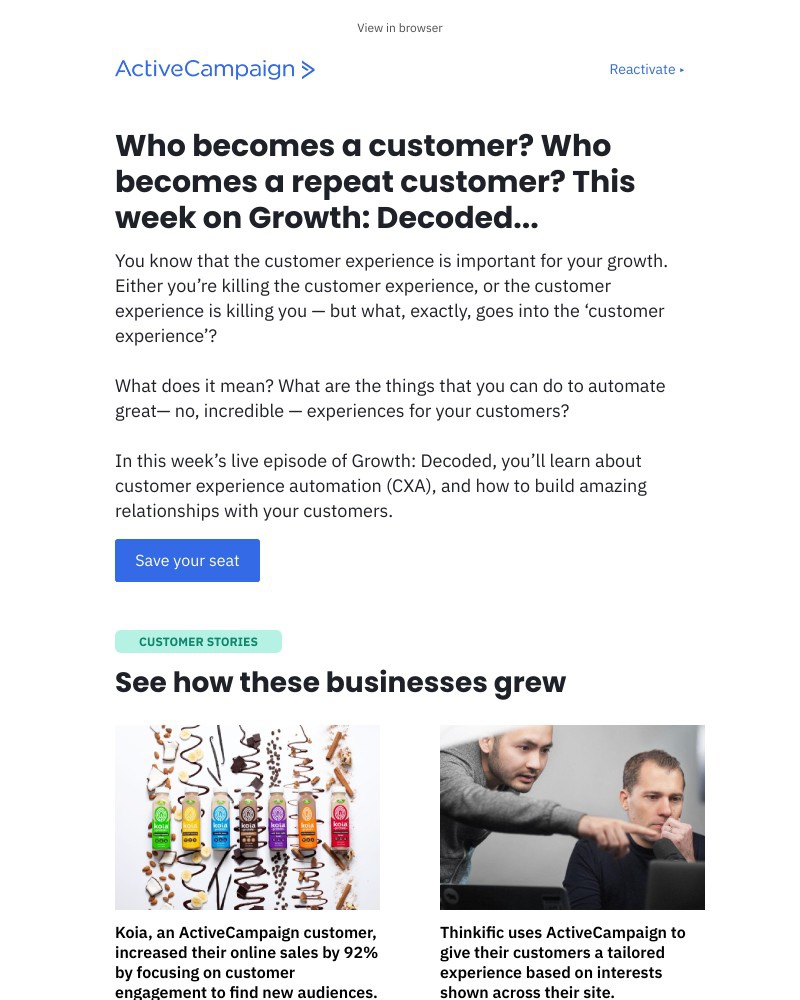  - Two people walk into a business. Which becomes a customer?