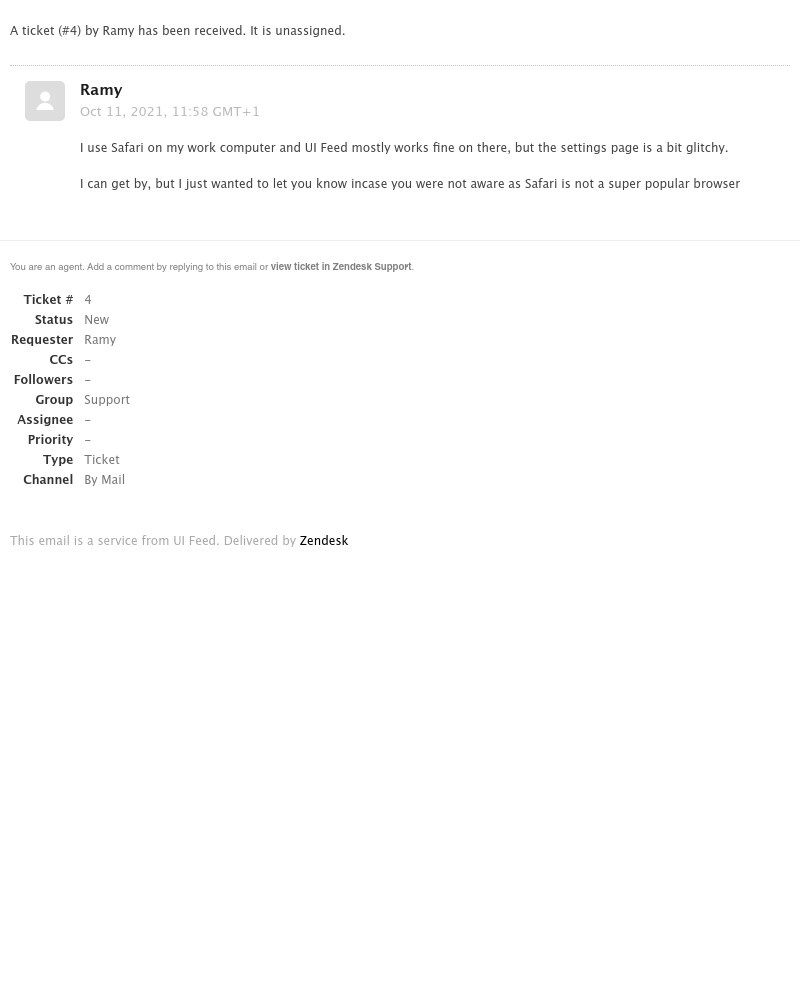 Zendesk - [UI Feed] Dashboard in Safari