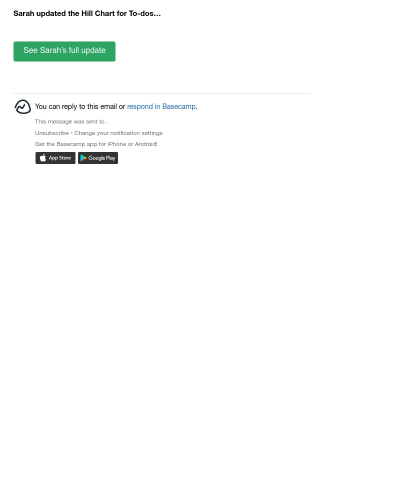 Basecamp - (UI Feed Redesign) Sarah J. updated the Hill Chart for To-dos