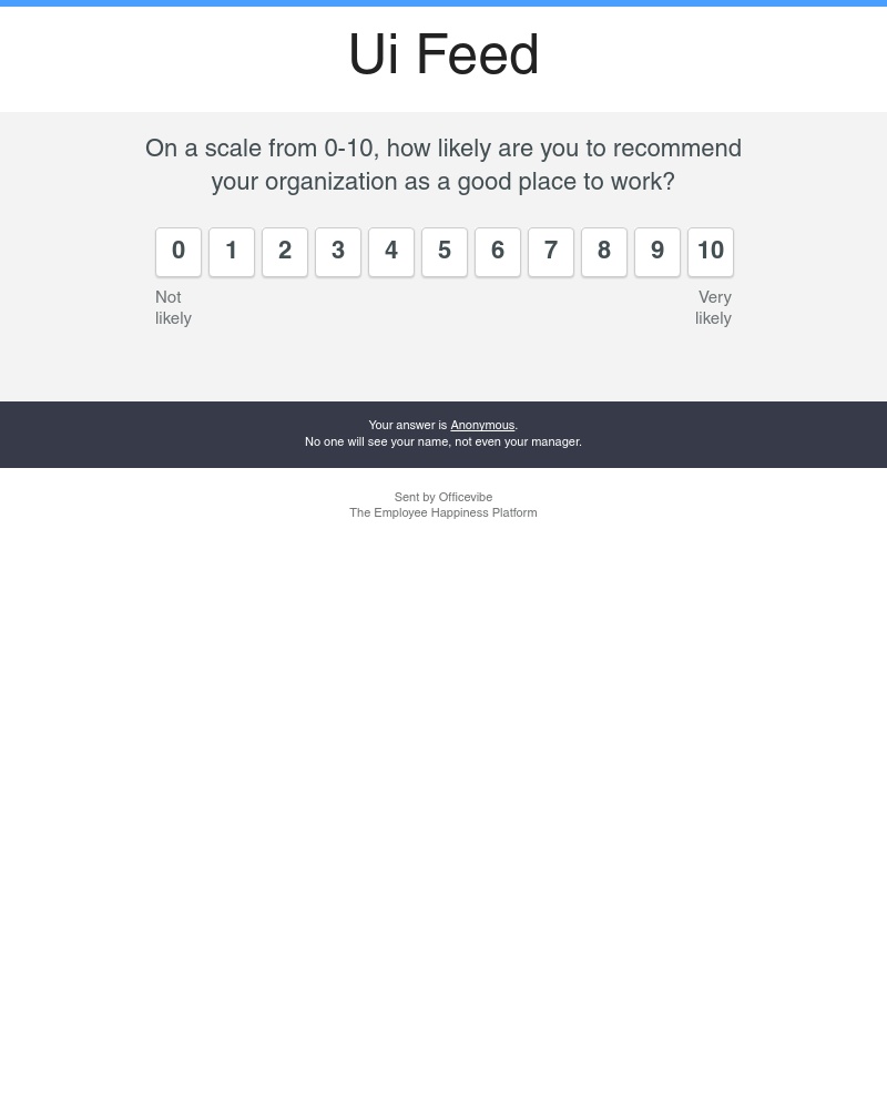  - Ui Feed Your Officevibe Survey is here! (Sep 26, 2018)
