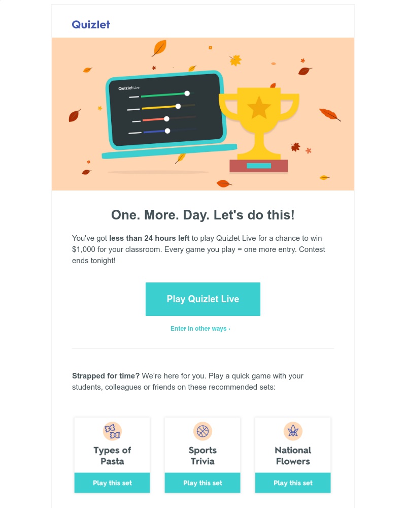 Quizlet - uifeed2: YOU could be the winner. 24 hours left to compete!